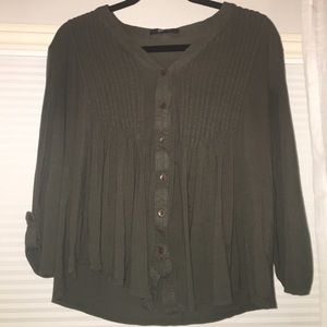 Forever 21 Forest Green 3/4 Sleeve Top